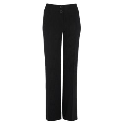 Petite black pin dot trousers