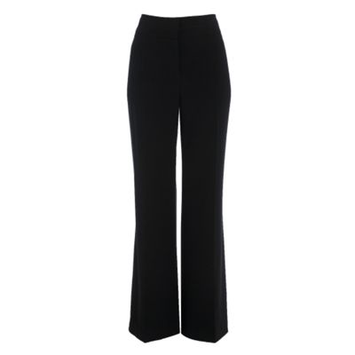 Black embroidered stitch trousers