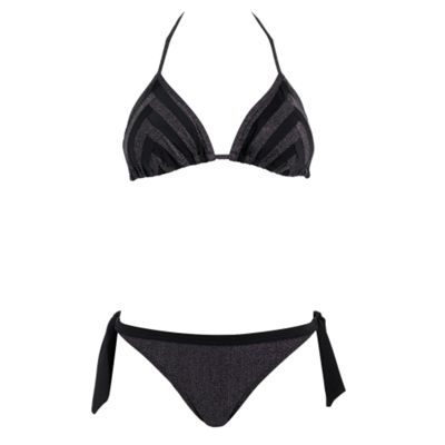 Black lurex knitted bikini briefs