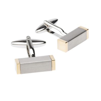 Thomas Nash Silver two tone bar cufflinks