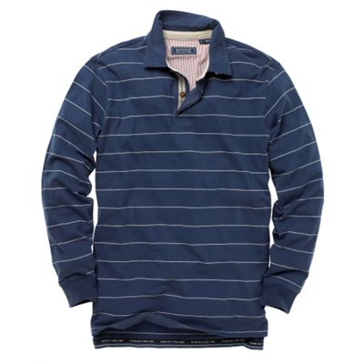 Navy stripe long sleeve rugby shirt