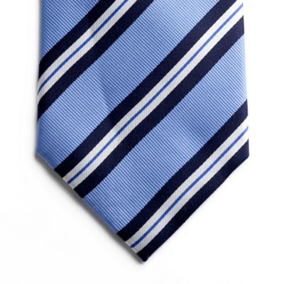 Light blue rib stripe silk tie