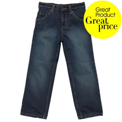 Boys dark blue washed look jeans