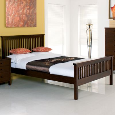 Dark Wood  Frames on End Bed Internet Exclusive  The Dark Finish Of The Solid Wood Frames