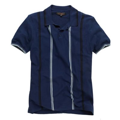 Royal Blue bojado Knitted Polo Shirt