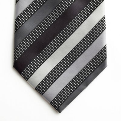 Grey dot stripe tie