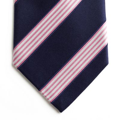 Blue tram stripe silk tie