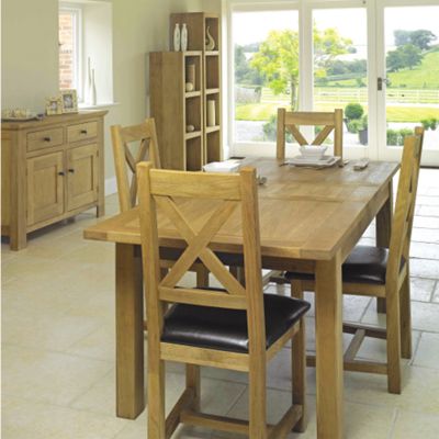 Oakham small dining table with four oak chairs