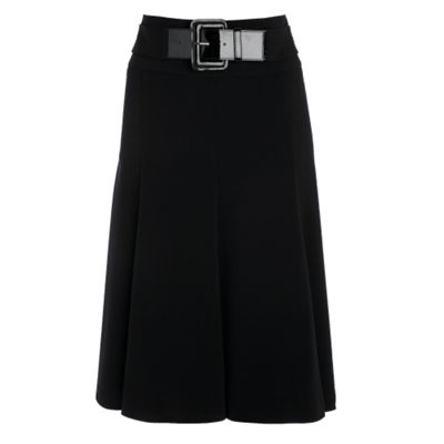 Petite Collection Petite black belt detail seamed skirt