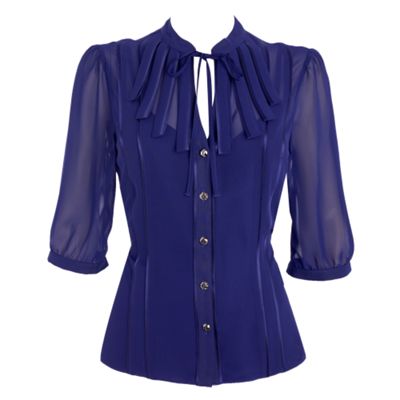 Collection Dark blue loop front blouse