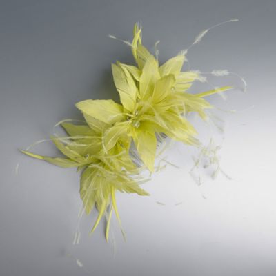 Lime triple flower crystal comb
