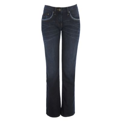 Indigo washed boot cut jeans