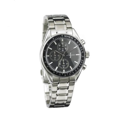 J by Jasper Conran Mens silver coloured round mock chronograph