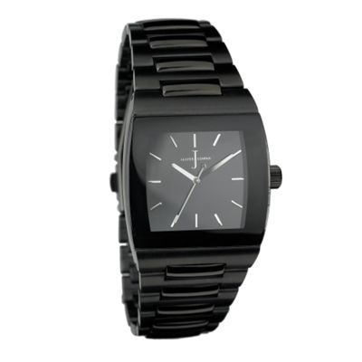 Mens black metallic link watch