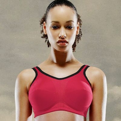 Red soft cup sports bra