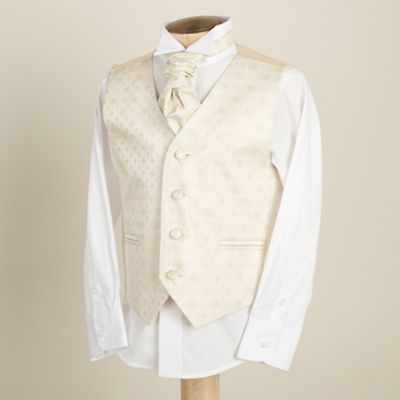 Grey waistcoat, cravat & shirt set
