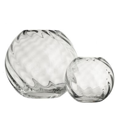 Clear fish bowl twist vase