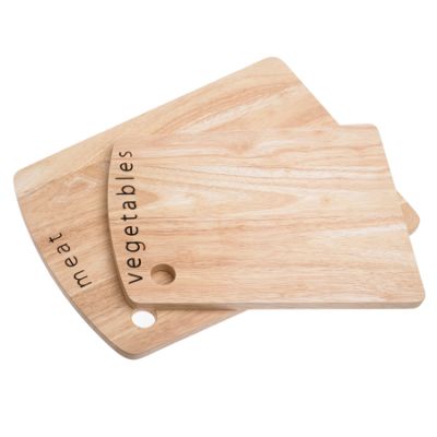 Set of two natural rubberwood chopping boards