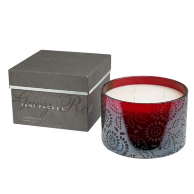 Large red frosted votive