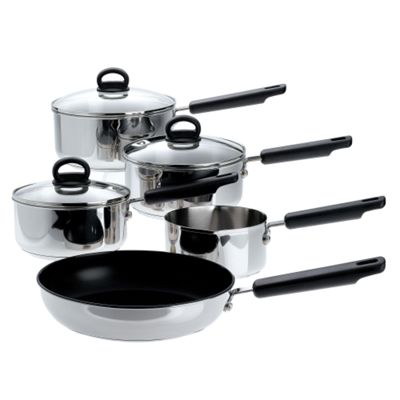 Stainless steel five piece pan set