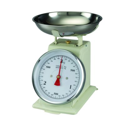 Plastic and metal funky cream scale                                                                                             