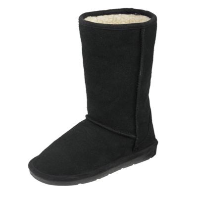 Girl's black suede boots