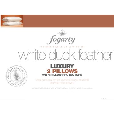 Set of two duck feather and down pillow protector