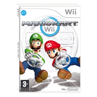White Nintendo Wii Mario Kart & Wii wheel