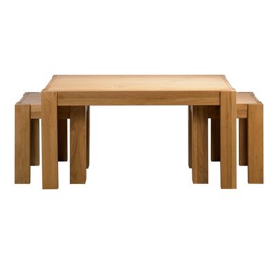 Debenhams Light oak Tate nest of three coffee tables