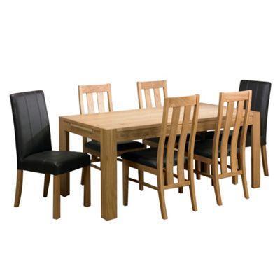 Light oak Tate double extending dining table set