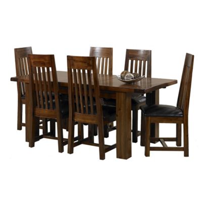 Debenhams Dark brown Elba large extending dining table