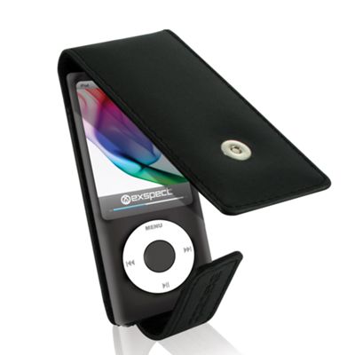 Black iPod nano 5G leather flip case