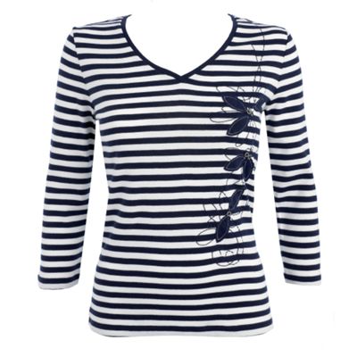 Navy  and  White Stripe T-shirt