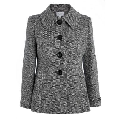 Debenhams Classics Black and white tweed effect coat