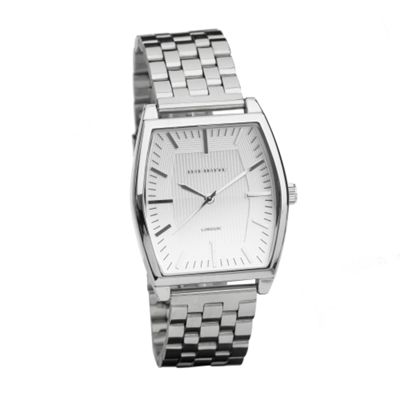 Silver coloured bracelet watch