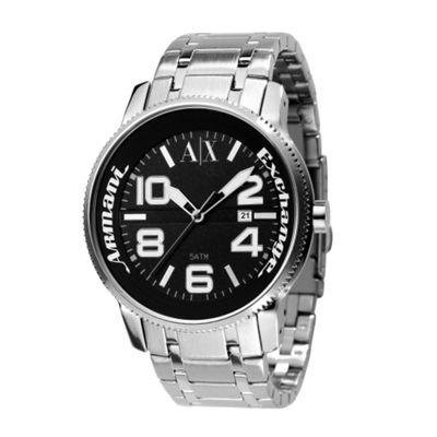 Armani Exchange Mens black logo dial with bracelet strap