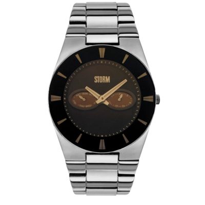 Storm Mens silver coloured glass face watch