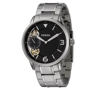 Fossil Mens silver coloured multi dial watch