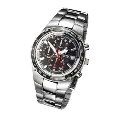 Sekonda Mens round black multi dial with bracelet