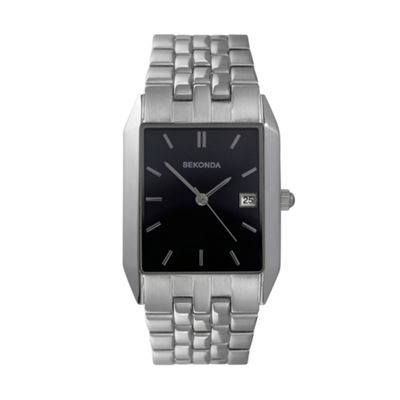 Sekonda Mens rectangular black dial with bracelet