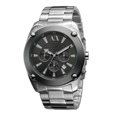 Armani Exchange Mens silver coloured chronograph watch