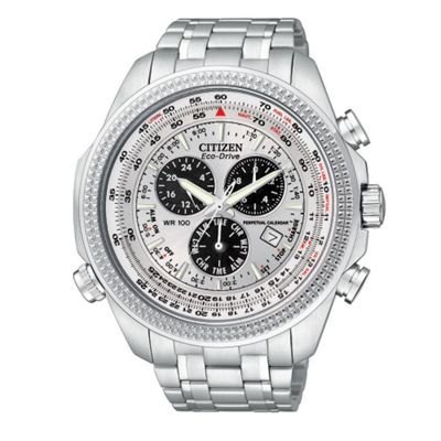 Mens white and silver coloured chronograph