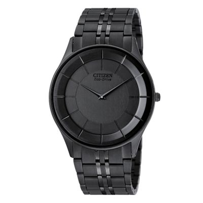 Mens black round dial watch