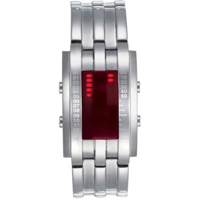 Mens red led dial watch