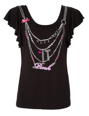 Star by Julien Macdonald Black necklace Wear it Pink t-shirt