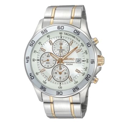 Seiko Mens two tone round watch