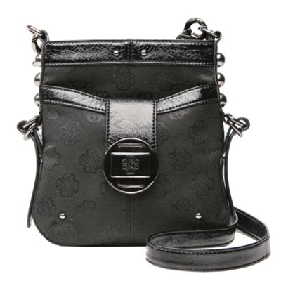 Black floral detail cross body bag