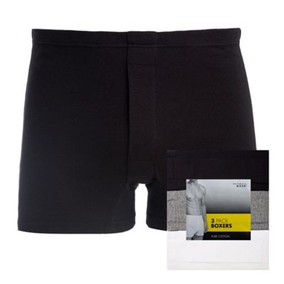 Pack of three multi plain boxers