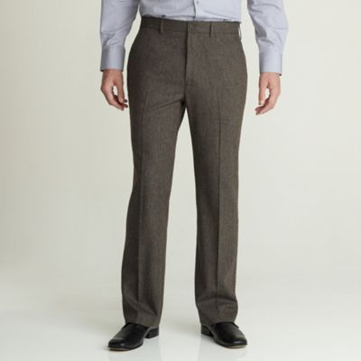 Brown Donegal patch pocket trousers