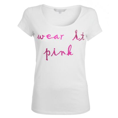 White Wear it Pink t-shirt